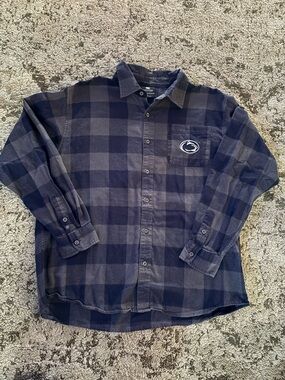 Penn State Navy Plaid Button-Up Shirt